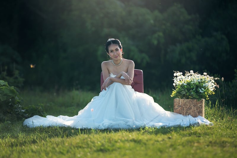 Bride in a classic wedding dress